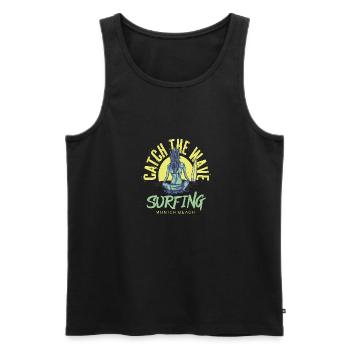 Surfing Munich - Männer Premium Bio Tank Top - Schwarz - Vorne - AI Model Male 178 light (178cm)