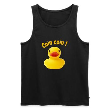 Canard mignon - Débardeur bio Premium Homme - noir - Devant - AI Model Male 178 light (178cm)