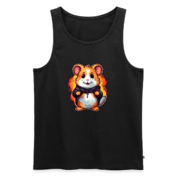 Süßer Hamster - Männer Premium Bio Tank Top - Schwarz - Vorne - Michal (187cm)