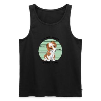 I am not single. I have a beagle - Men's Premium Organic Tank Top - black - Front - AI Model Male 178 light (178cm)