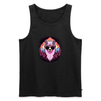 America Funny Quote Peru Llama Gift Present Idea - Men's Premium Organic Tank Top - black - Front - Michal (187cm)