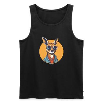 Känguru, Beuteltier, Känguruh, Wallaby - Männer Premium Bio Tank Top - Schwarz - Vorne - AI Model Male 178 light (178cm)