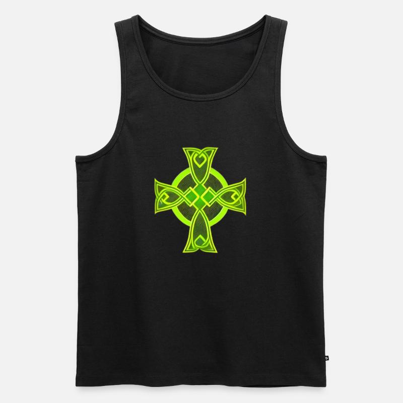 Keltisches Kreuz - Männer Premium Bio Tank Top - Schwarz