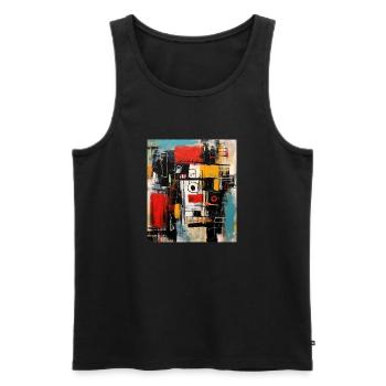 STREET ART ABSTRACTION - Débardeur bio Premium Homme - noir - Devant - AI Model Male 178 light (178cm)