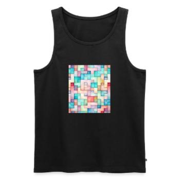 MOSAïQUE STREET ART - Débardeur bio Premium Homme - noir - Devant - AI Model Male 178 light (178cm)