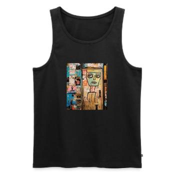 SPIRIT OF WALL STREET ART - Débardeur bio Premium Homme - noir - Devant - Michal (187cm)