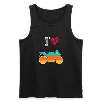 Retro-Motorrad - Männer Premium Bio Tank Top - Schwarz - Vorne - AI Model Male 178 light (178cm)
