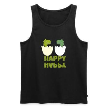 Dinos heureux - Débardeur bio Premium Homme - noir - Devant - AI Model Male 178 light (178cm)
