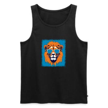 children lion head comic and sarcastic happy big - Männer Premium Bio Tank Top - Schwarz - Vorne - Michal (187cm)