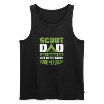 Scout Dad like regular dad but scout-tacular - Men's Premium Organic Tank Top - black - Front - Michal (187cm)