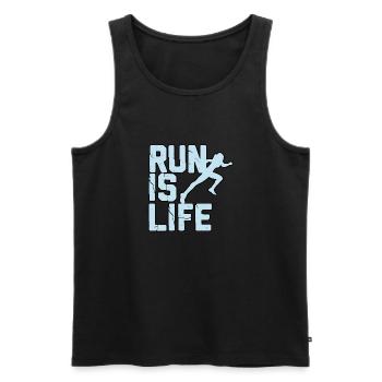 Courir, c’est la vie - Débardeur bio Premium Homme - noir - Devant - Michal (187cm)