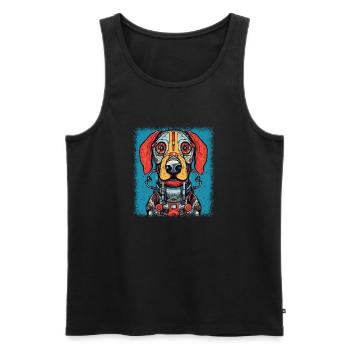 Chien chiens beagle cadeaux beagle père cadeau - Débardeur bio Premium Homme - noir - Devant - AI Model Male 178 light (178cm)