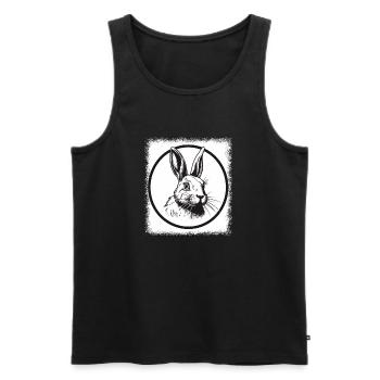 Les dictons asiatiques portent une dent de lapin de Pâques chrétienne - Débardeur bio Premium Homme - noir - Devant - Michal (187cm)