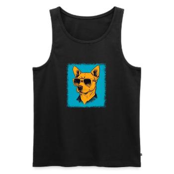 dogwalking birthday mammal quote geek jokes - Männer Premium Bio Tank Top - Schwarz - Vorne - Michal (187cm)