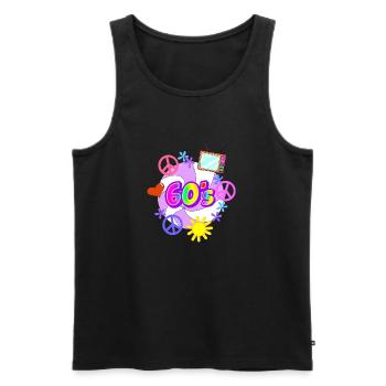 Die 60er Jahre - Männer Premium Bio Tank Top - Schwarz - Vorne - AI Model Male 178 light (178cm)