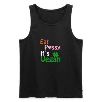 MANGEZ PSSY SON VEGAN X - Débardeur bio Premium Homme - noir - Devant - Michal (187cm)