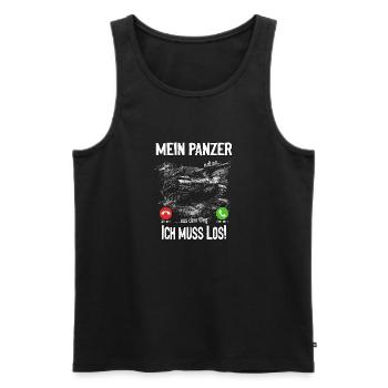 Mein Panzer ruft an... aus dem Weg! Ich muss los! - Männer Premium Bio Tank Top - Schwarz - Vorne - Michal (187cm)
