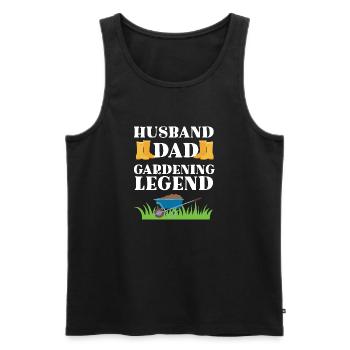 Husband dad gardening legend funny gift gardener - Débardeur bio Premium Homme - noir - Devant - Michal (187cm)