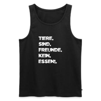 Gift Idea Pro Vegan Birthday Gift - Men's Premium Organic Tank Top - black - Front - AI Model Male 178 light (178cm)