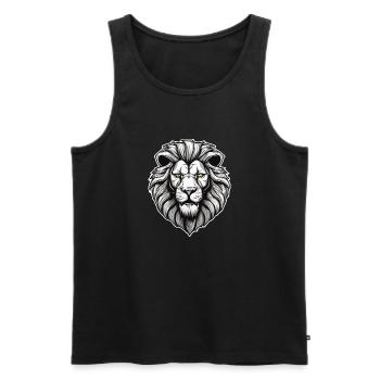 tete de lion - Débardeur bio Premium Homme - noir - Devant - AI Model Male 178 light (178cm)