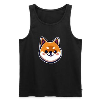 shina inu chibi - Débardeur bio Premium Homme - noir - Devant - AI Model Male 178 light (178cm)