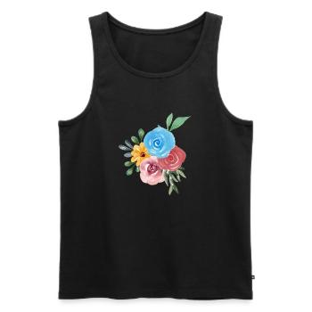 Fleurs watercolor simple - Débardeur bio Premium Homme - noir - Devant - AI Model Male 178 light (178cm)
