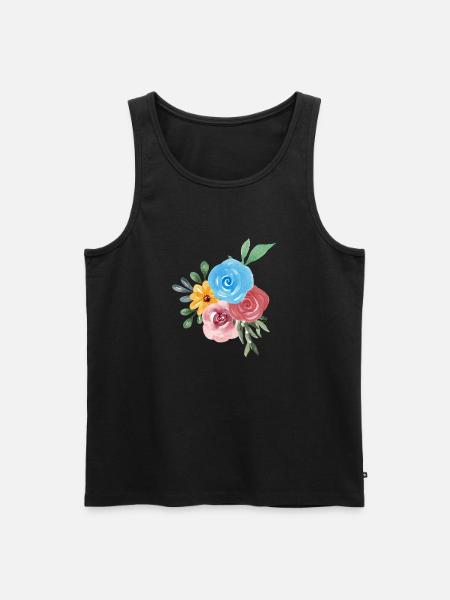 Einfache Aquarellblumen - Männer Premium Bio Tank Top - Schwarz