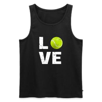 Tennis amour - Débardeur bio Premium Homme - noir - Devant - Michal (187cm)
