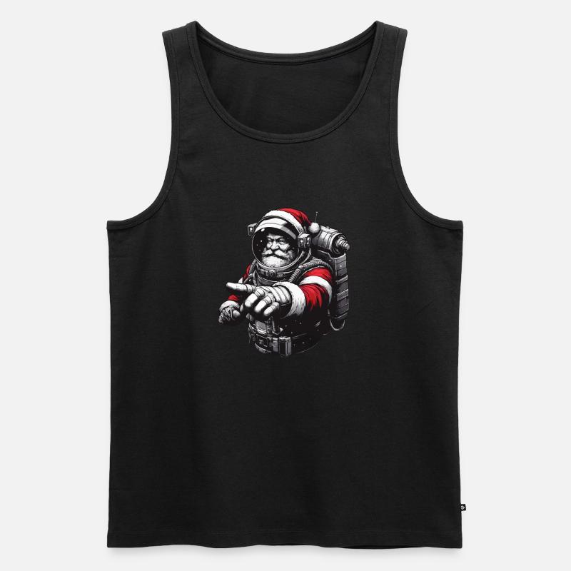 Astronaut Weihnachtsmann Geschenkidee - Männer Premium Bio Tank Top - Schwarz