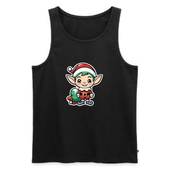 Elf Christmas Elf Gift Elf - Men's Premium Organic Tank Top - black - Front - AI Model Male 178 light (178cm)
