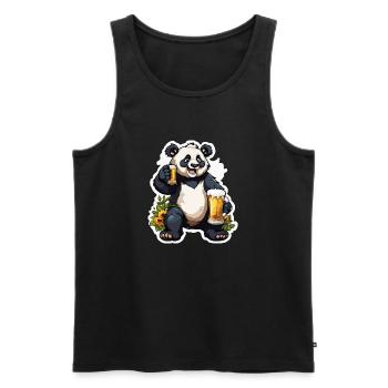 Panda / Animal / Zoo / Bamboo / Wild / Childlike - Men's Premium Organic Tank Top - black - Front - Michal (187cm)
