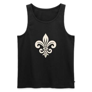 Simple Fleur de lis Design - Men's Premium Organic Tank Top - black - Front - AI Model Male 178 light (178cm)