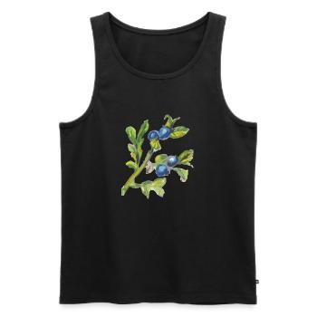 heidelbeere 2 - Männer Premium Bio Tank Top - Schwarz - Vorne - AI Model Male 178 light (178cm)