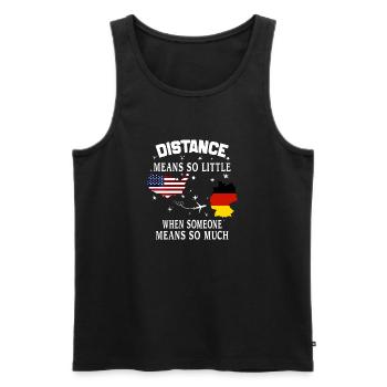 Distanz bedeutet so wenig, wenn jemand viel bedeutet - Männer Premium Bio Tank Top - Schwarz - Vorne - AI Model Male 178 light (178cm)