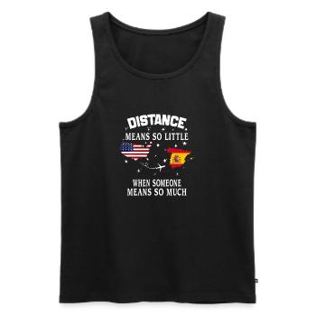 Distanz bedeutet so wenig, wenn jemand viel bedeutet - Männer Premium Bio Tank Top - Schwarz - Vorne - AI Model Male 178 light (178cm)