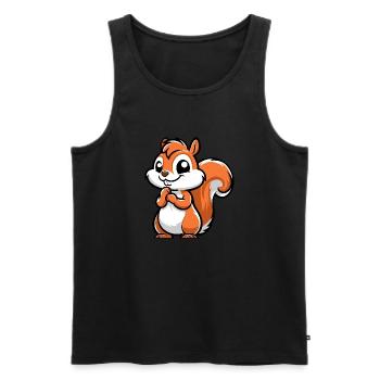 Cheeky Little Squirrel - Men's Premium Organic Tank Top - black - Front - AI Model Male 178 light (178cm)
