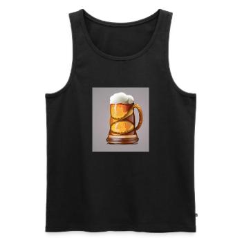 Brezelbier - Männer Premium Bio Tank Top - Schwarz - Vorne - AI Model Male 178 light (178cm)
