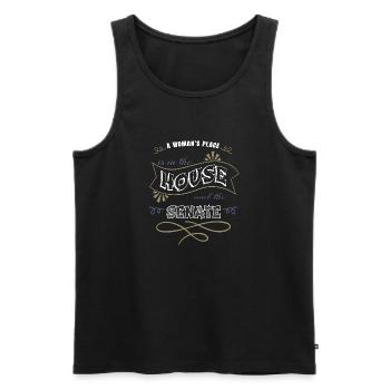 Statement Abort Greg Abbott Barber Hair Girl Women - Men's Premium Organic Tank Top - black - Front - AI Model Male 178 light (178cm)