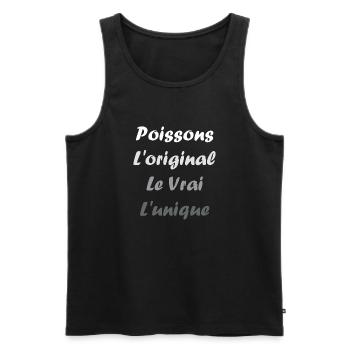 poissons - Débardeur bio Premium Homme - noir - Devant - AI Model Male 178 light (178cm)