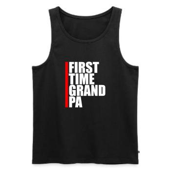 Première fois grand-père Meilleur grand-père Grand-père Amour Grand-père - Débardeur bio Premium Homme - noir - Devant - AI Model Male 178 light (178cm)
