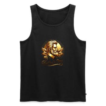 father's day - Men's Premium Organic Tank Top - black - Front - Michal (187cm)