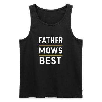 Father Mows Best - Männer Premium Bio Tank Top - Schwarz - Vorne - Michal (187cm)