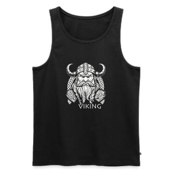 Wikinger - Männer Premium Bio Tank Top - Schwarz - Vorne - Michal (187cm)