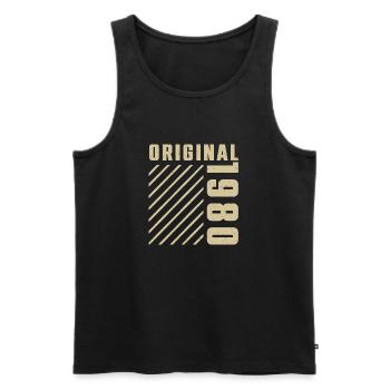 Original 1980 Authentisch 1980 Vintage Bursdag - Männer Premium Bio Tank Top - Schwarz - Vorne - Michal (187cm)