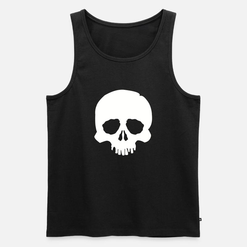 skull - Männer Premium Bio Tank Top - Schwarz