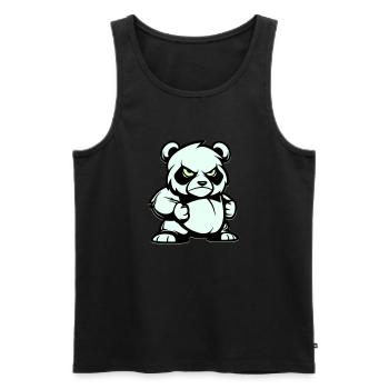 Panda Bear Comic - Men's Premium Organic Tank Top - black - Front - Michal (187cm)