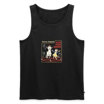 Dance Happily - Men's Premium Organic Tank Top - black - Front - Michal (187cm)