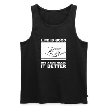 Dog Life is Good Paw - Men's Premium Organic Tank Top - black - Front - Michal (187cm)