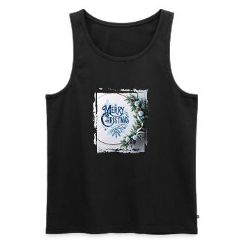 Joyeux Noël neige Noël Noël Vacances Père Noël - Débardeur bio Premium Homme - noir - Devant - Michal (187cm)