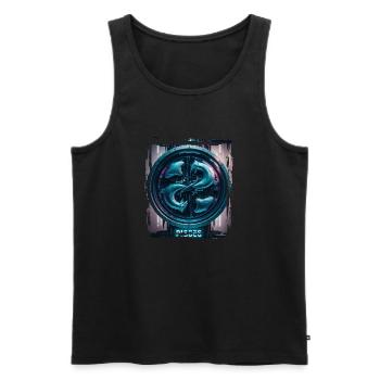 Zodiac sign Pisces in cyberpunk era Future - Men's Premium Organic Tank Top - black - Front - Michal (187cm)